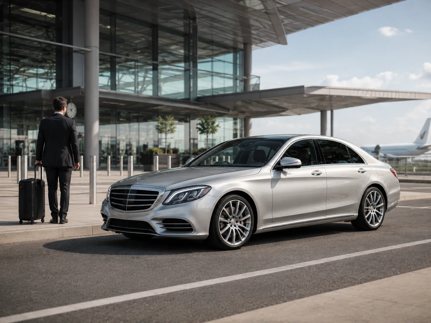 Executive airport transfer at a UK terminal