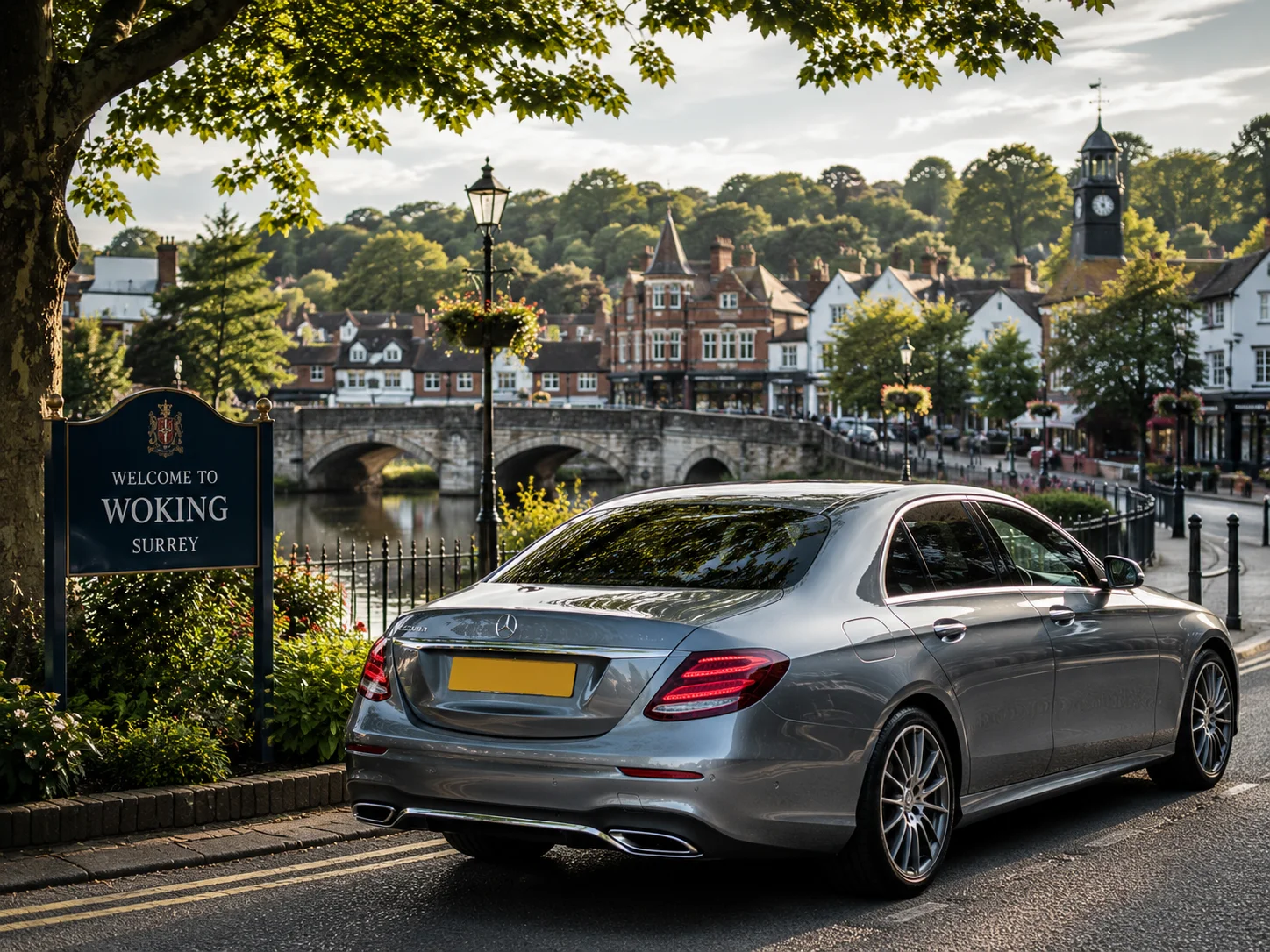 Executive car travelling through Surrey